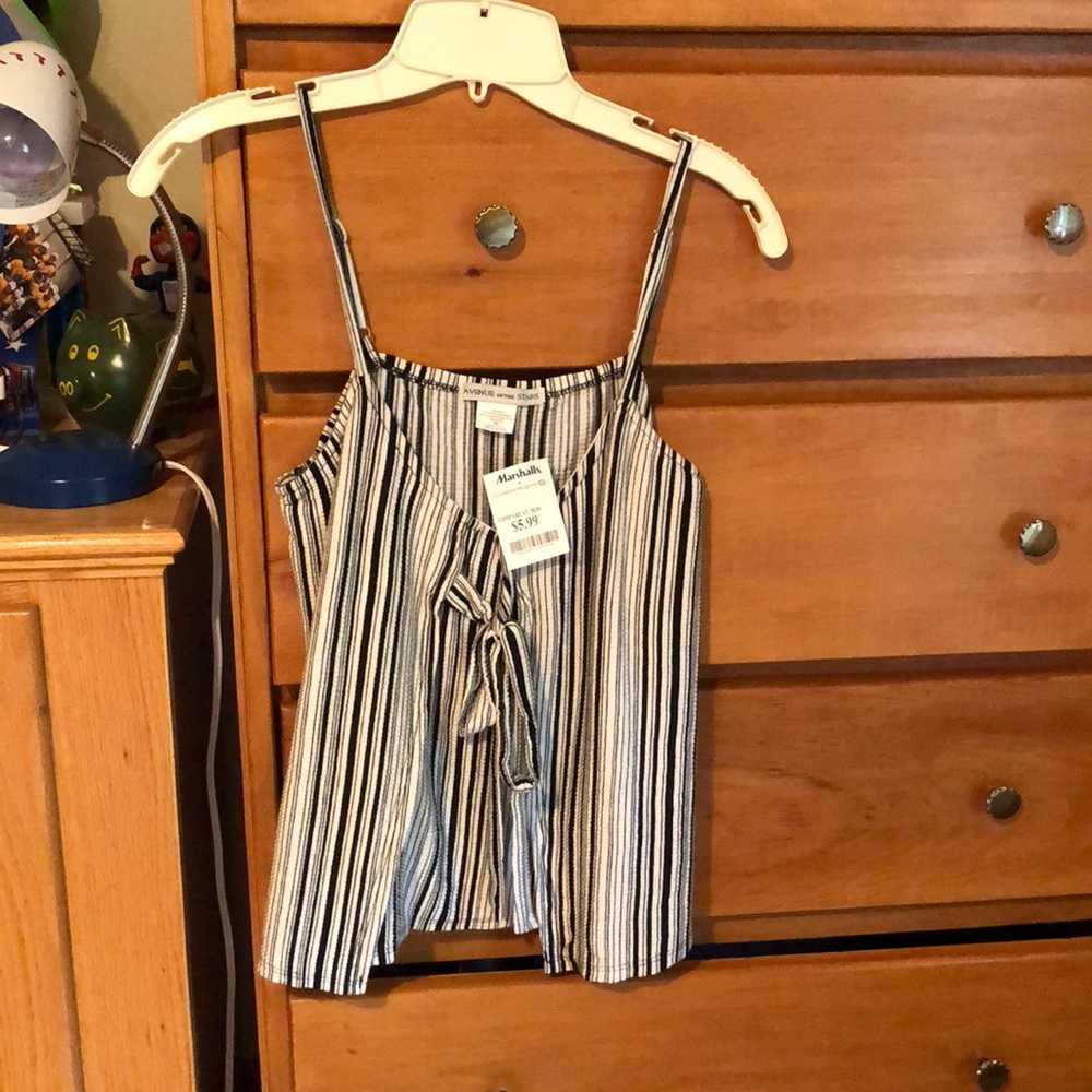Black and white striped tank